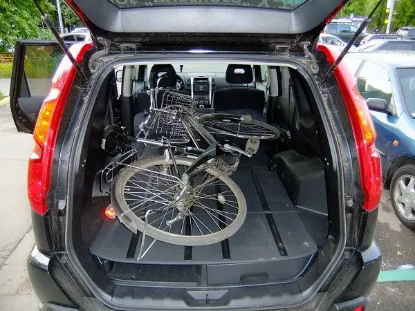 Beförderung eines Fahrrads im Kofferraum